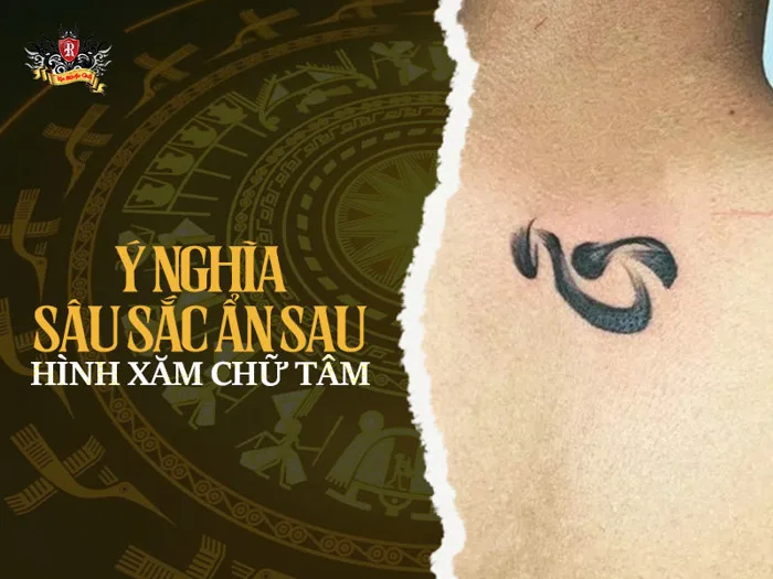hình xăm chữ tâm – Biểu tượng của sự an nhiên