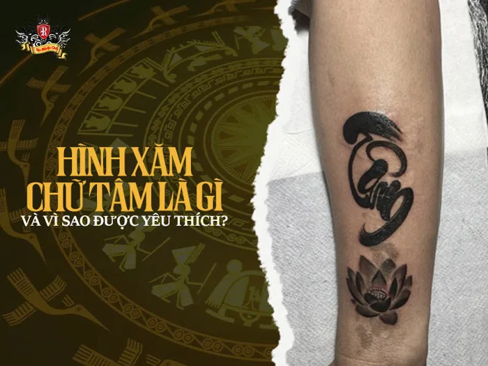hình xăm chữ tâm – Biểu tượng của sự an nhiên
