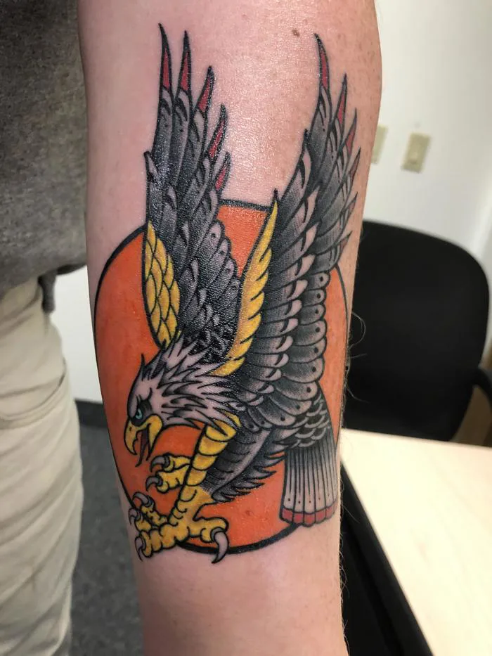 Hình xăm chim đại bàng mới ở cẳng tay của tôi : r/tattoo