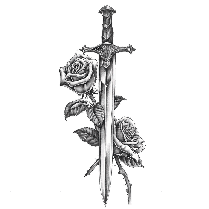Hình ảnh Hình Xăm Dao Găm Và Hoa Hồng PNG , Hình Xăm, Gươm, Dao Găm PNG  trong suốt và Vector để tải xuống miễn phí