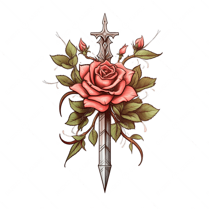 Hình ảnh Hình Xăm Dao Găm Và Hoa Hồng PNG , Hình Xăm, Gươm, Dao Găm PNG  trong suốt và Vector để tải xuống miễn phí