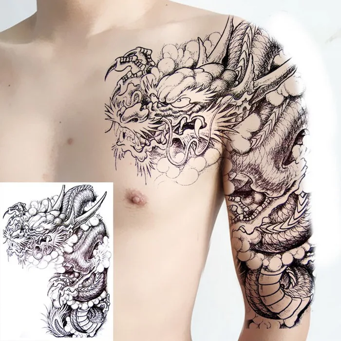 Chống Nước Tạm Thời Hình Xăm Miếng Dán Cánh Tay Vai Đầu Lâu Lớn Trường Cổ  Tatoo Dán Rồng Lớn Giả Hình Xăm Dành Cho Nam Nữ | Shopee Việt Nam