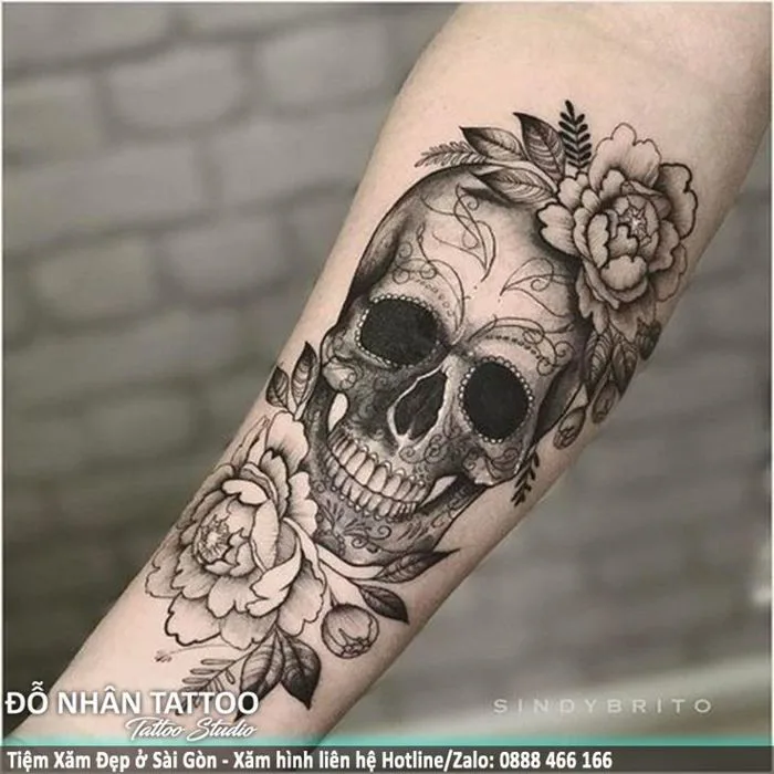 Hình xăm Đầu Lâu, Sọ Đầu (0121) tại ĐỖ NHÂN TATTOO