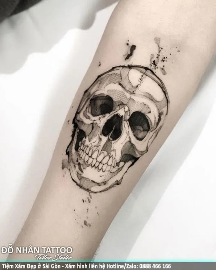 Hình xăm Đầu Lâu, Sọ Đầu (0112) tại ĐỖ NHÂN TATTOO