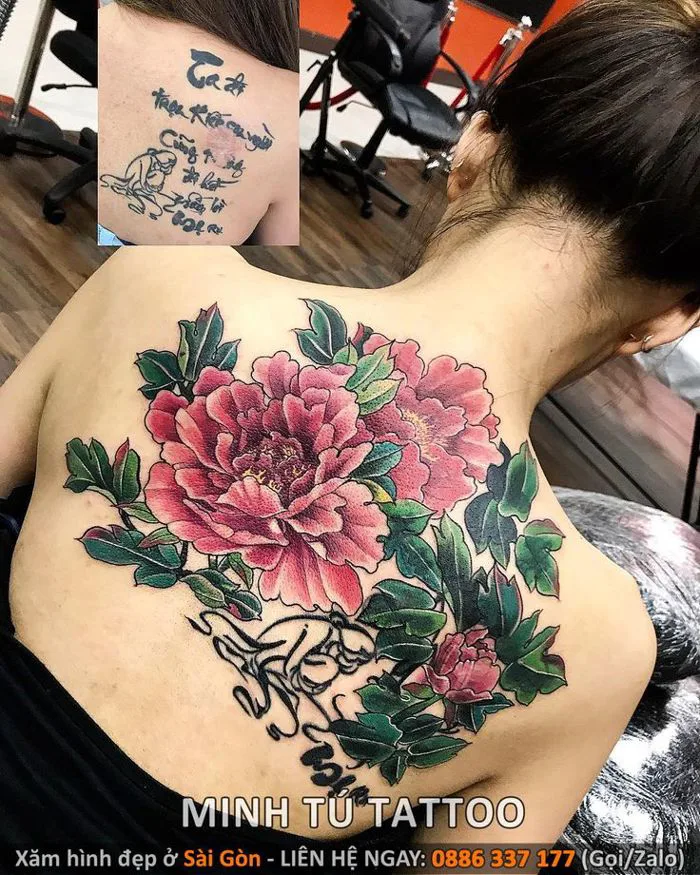 Hình xăm hoa hồng nửa lưng cho nữ | Hình xăm ý nghĩa, Hình xăm 3d,