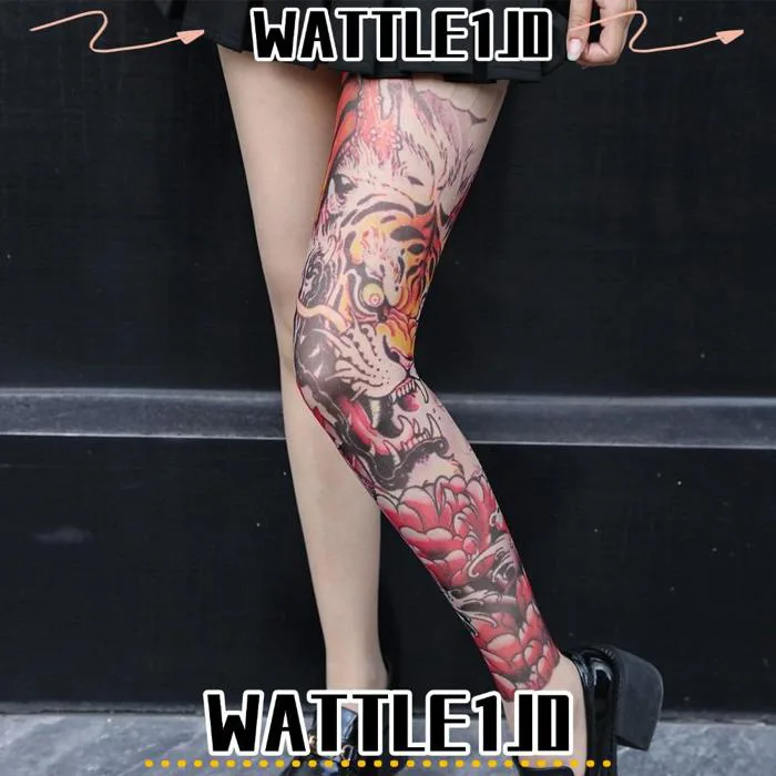 WATTLE1J0 1 Tất Đùi In Hình Nữ, Quan Điểm Tất Một Chân, Lưới Hình Xăm Giả  Cá Tính Vớ Xăm Mùa Hè | Shopee Việt Nam