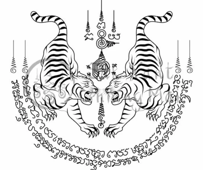 Thiết kế hình xăm bùa thái thiêng liêng may mắn
