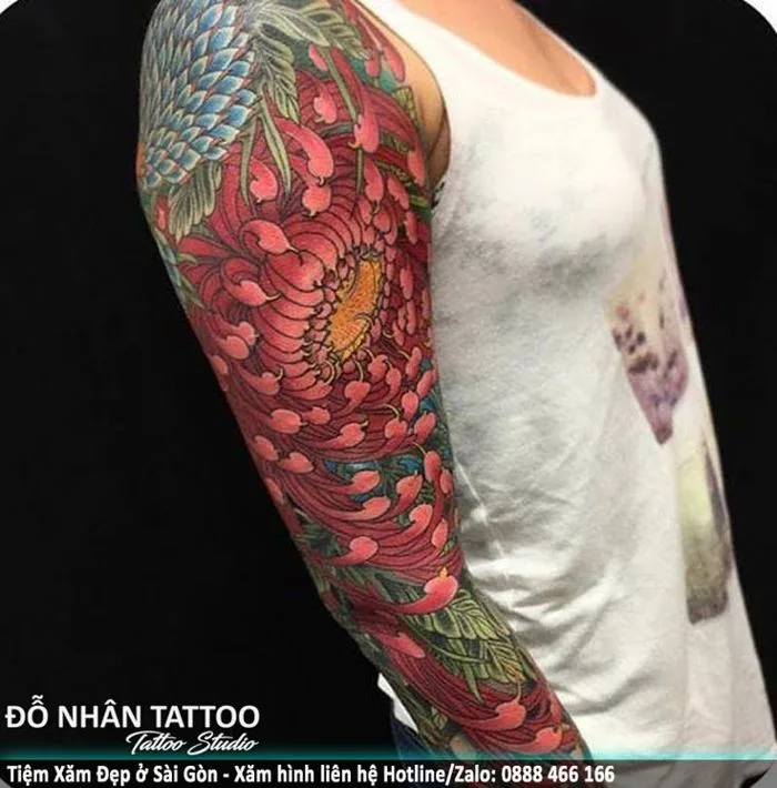 Hình xăm Hoa Cúc (05) tại ĐỖ NHÂN TATTOO