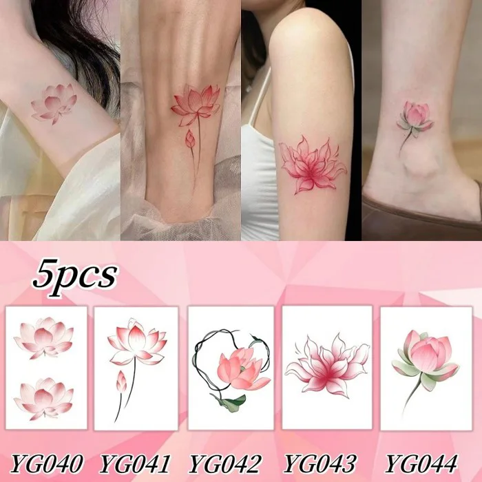 Bộ 5 Hoa Sen Họa Tiết Bộ Hình Xăm Gợi Cảm Cánh Tay Cô Gái Hình Xăm Chống  Thấm Nước Dán Lâu Dài Trong 7 Ngày Da Miếng Dán Tạm Thời Giả Hình Xăm