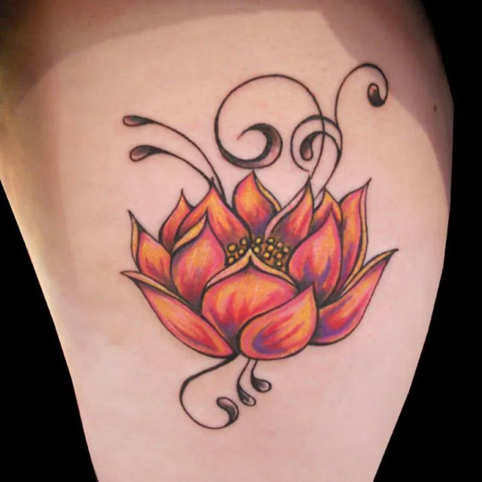 Xăm hình hoa sen thể hiện sự thanh cao tại homiebrain tattoo