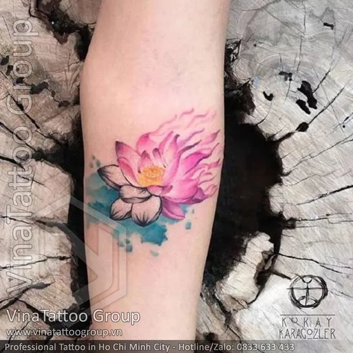 Hình xăm hoa sen, bông sen - VinaTattoo Group