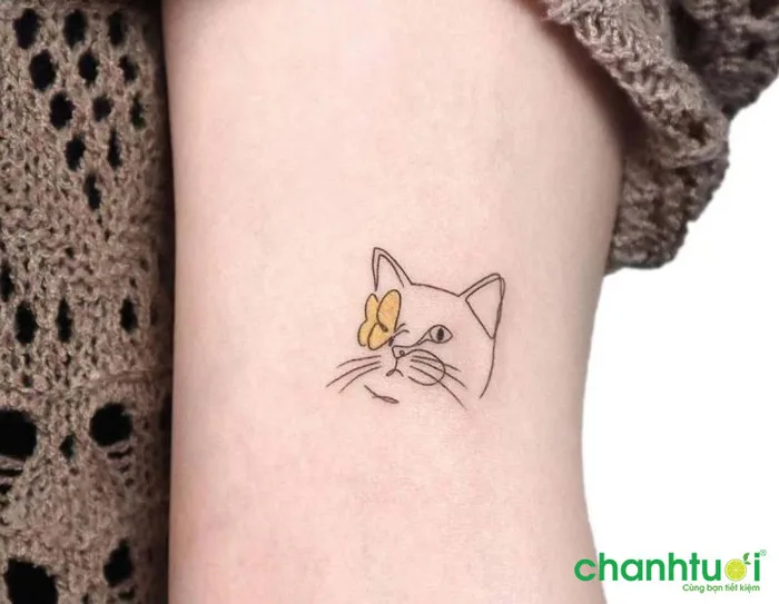 100+ Mẫu hình xăm mèo mini đẹp, cute cho nam, nữ và cặp đôi