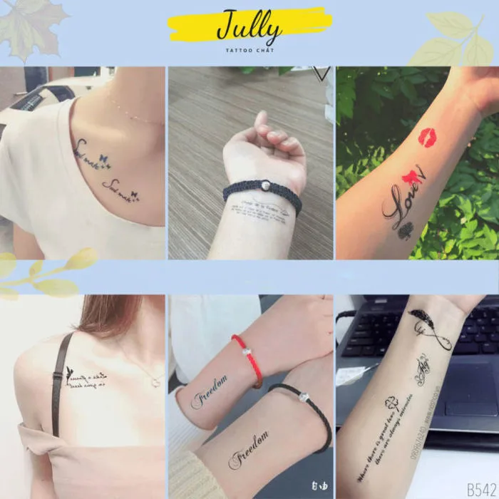 hình xăm dán chữ ý nghĩa mini cho cả nam và nữ JULLY Tattoo chất (kích  thước 10,5x6cm) hình xăm chống nước xăm tạm thời an toàn bền đẹp | Lazada  Việt