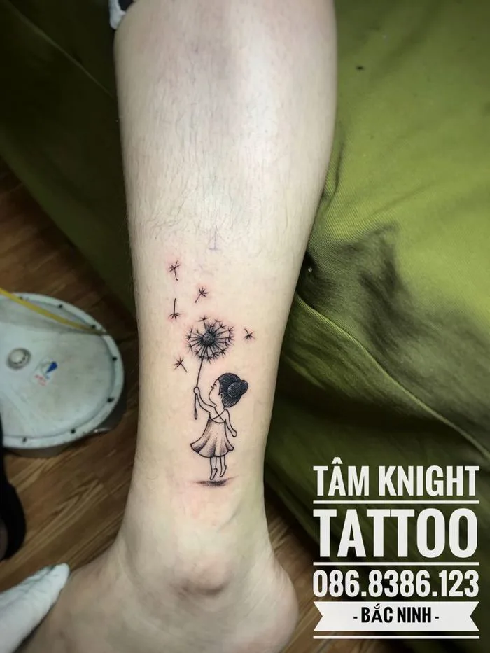 Bồ công anh tattoo | Hình xăm cổ chân nữ, Hình xăm mini cho nữ, Hình
