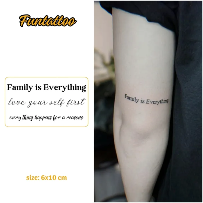 Hình Xăm Tạm Thời 15 Ngày Chữ Tiếng Anh Ý Nghĩa Mini Funtattoo Chống Nước  Bền Đẹp [KB-5-3]