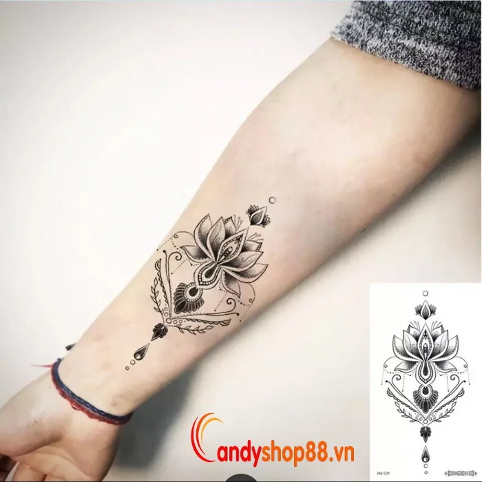 Hình xăm tattoo hoa đẹp AM-14 Candyshop88