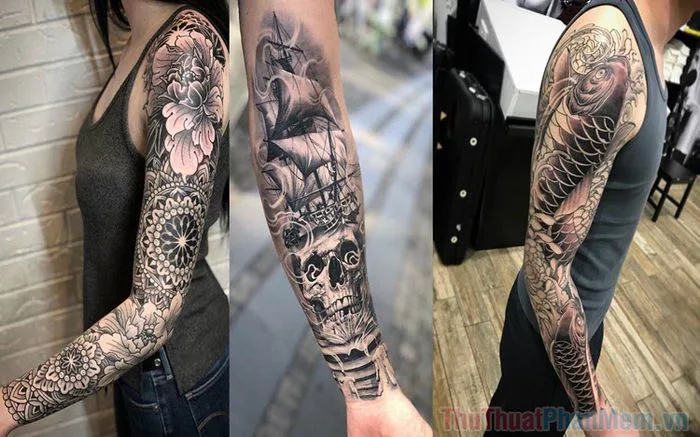 Bộ sưu tập hình xăm tô đen độc đáo trên cánh tay