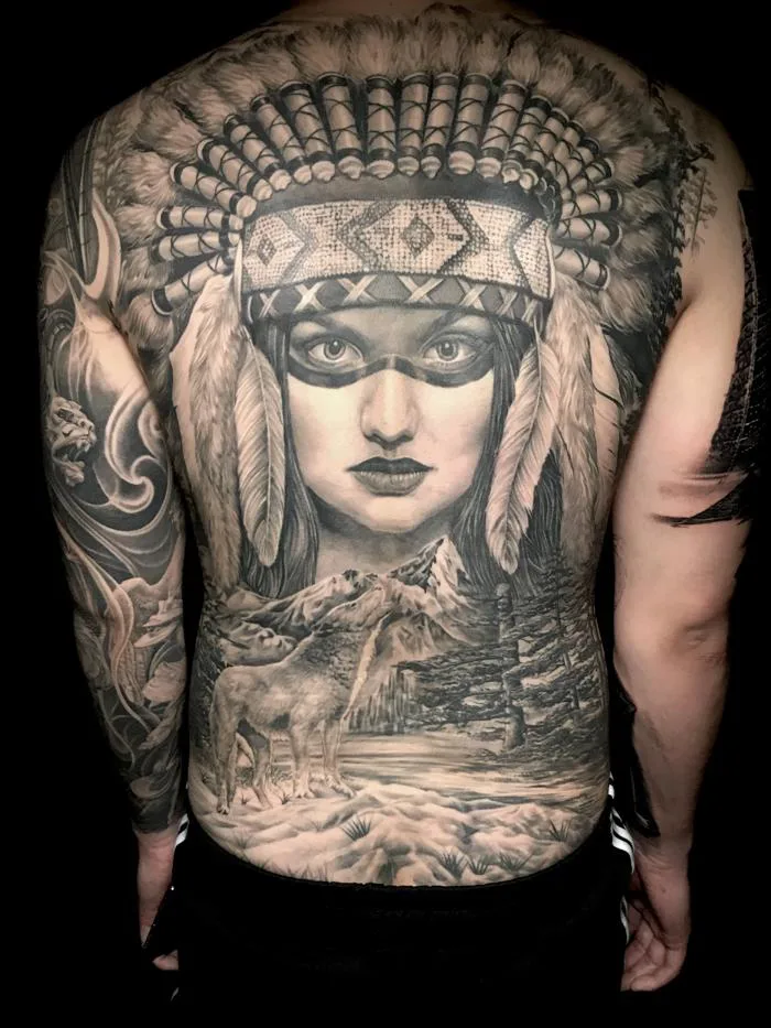 Hình xăm full lưng đẹp cho nam - Tattoo Shop - Lâm Việt