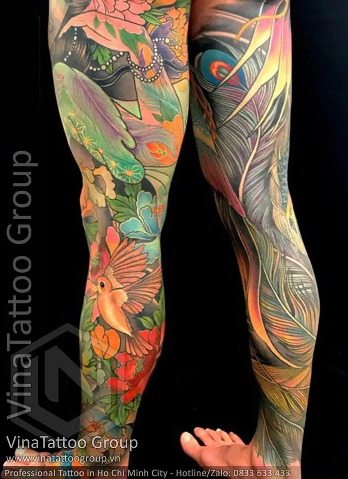 Hình xăm đẹp kín chân, bít chân - VinaTattoo Group