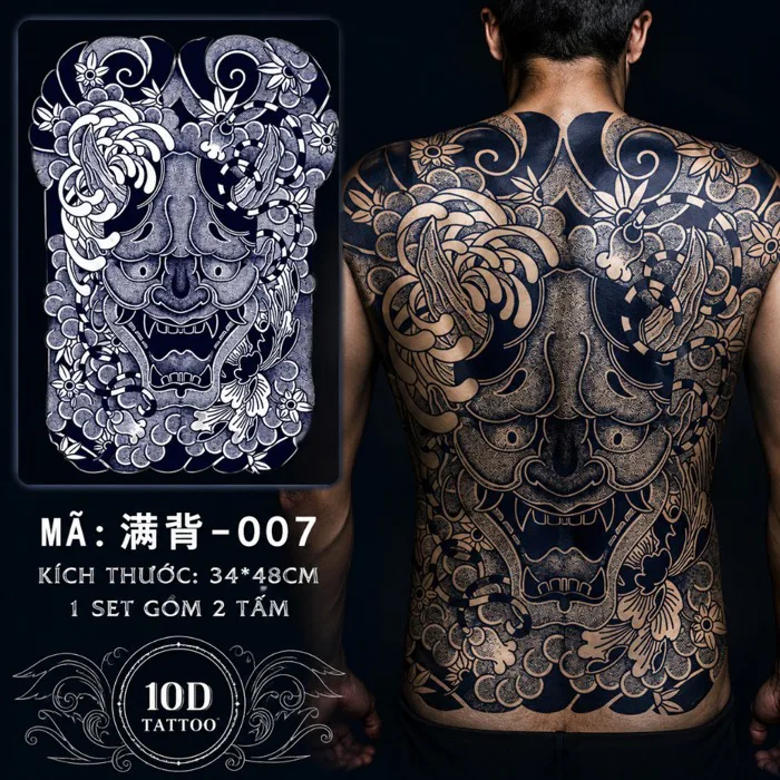 Hình Xăm Dán Kín Lưng Nhật Cổ, Rồng, Cá Chép Henna 15 Ngày (35x48cm) |  Shopee Việt Nam