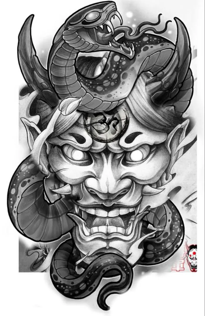 220 Mặt quỷ hanya ý tưởng | hình xăm mặt, hình xăm samurai, hình xăm irezumi