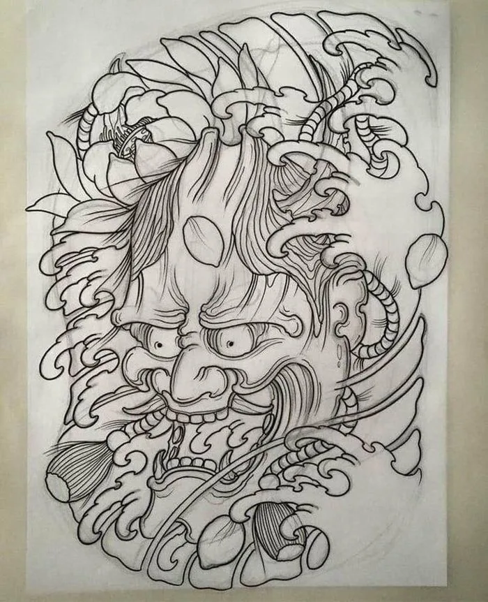 tattoo hanya mặt quỷ