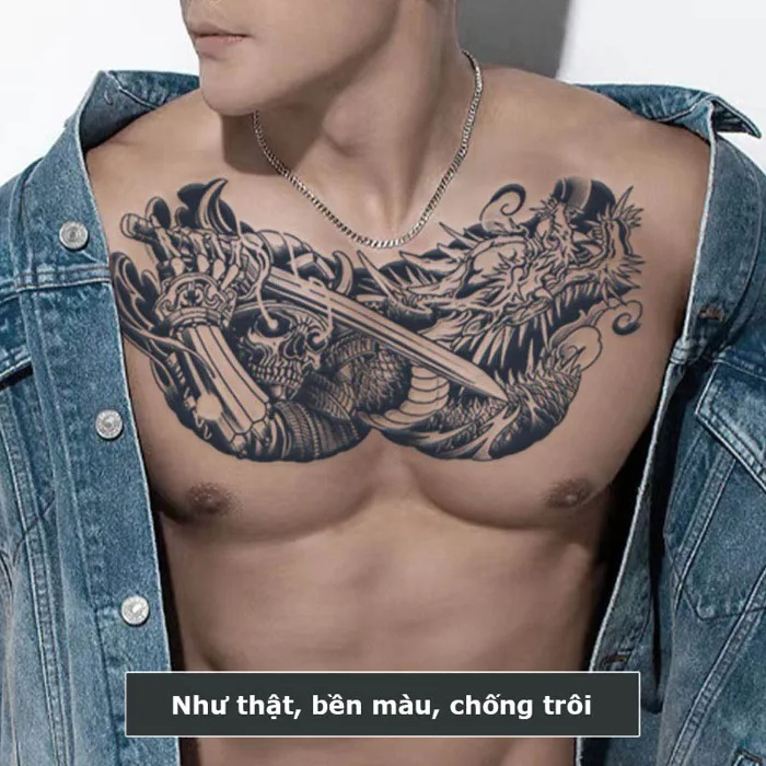 Hình xăm nửa ngực tạm thời HX-012, miếng dán hình xăm giả nhật cổ 15 ngày  chống nước | Shopee Việt Nam