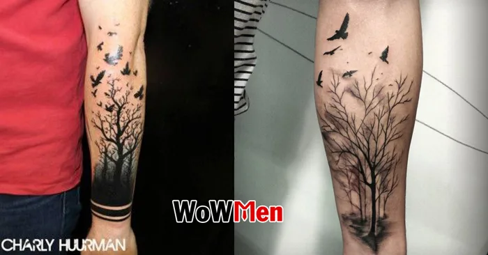 Những Mẫu Hình Xăm (Tattoo) Hình Cây Cỏ - Cây Chim Đẹp – X9