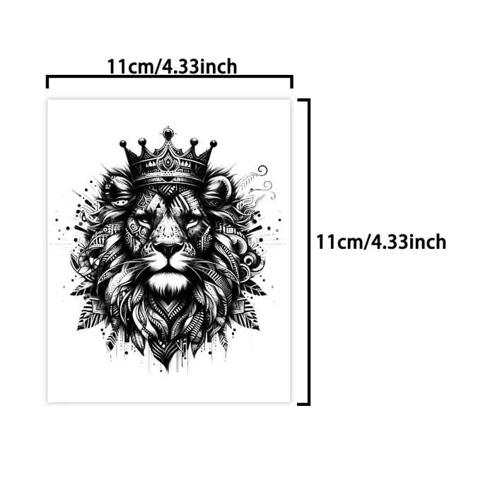 Hình Xăm Sư Tử Đội Vương Miện Chống Nước - Nghệ Thuật Tay Cổ Lâu Bền 10  miếng