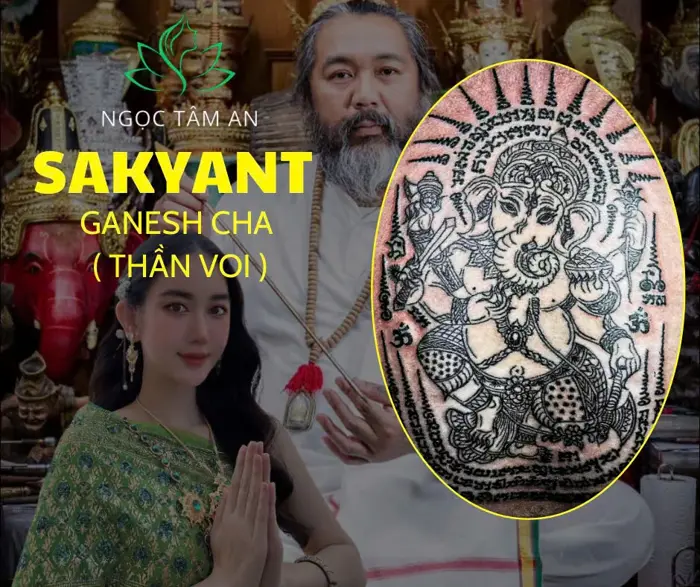 SAKYANT GANESHA ( Thần Voi ) - Ngọc Tâm An Phong Thủy