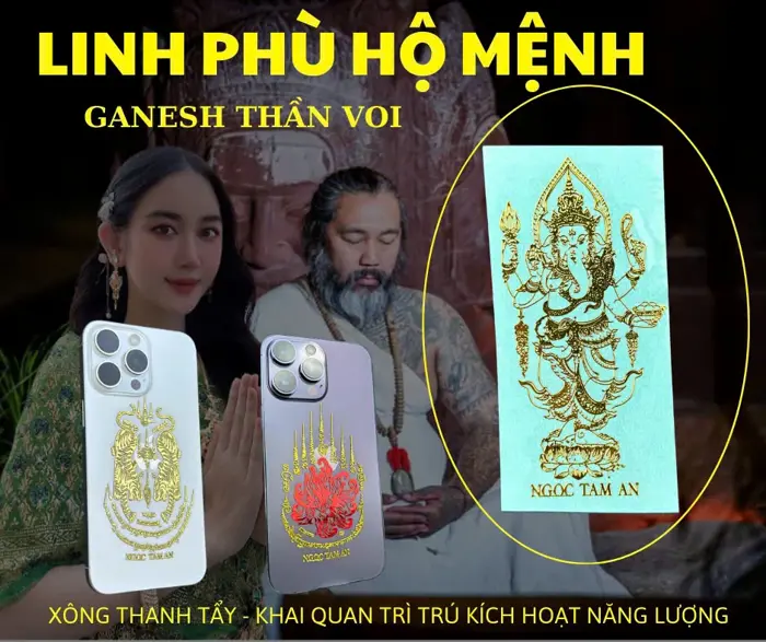 LINH PHÙ THẦN VOI GANESHA - Ngọc Tâm An Phong Thủy