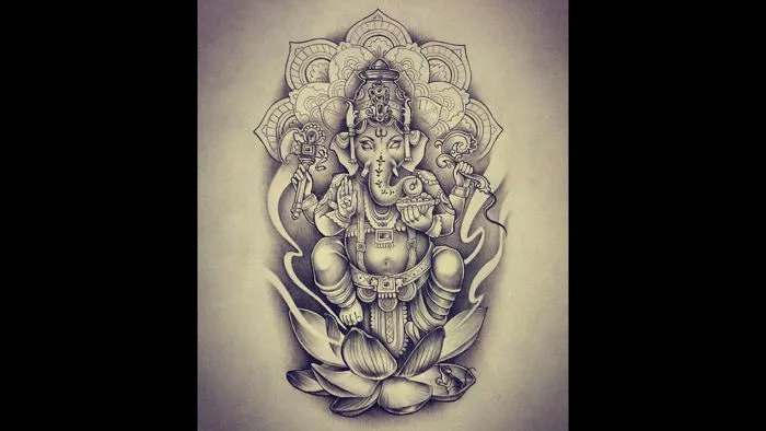 Hình xăm vị thần voi Ganesha