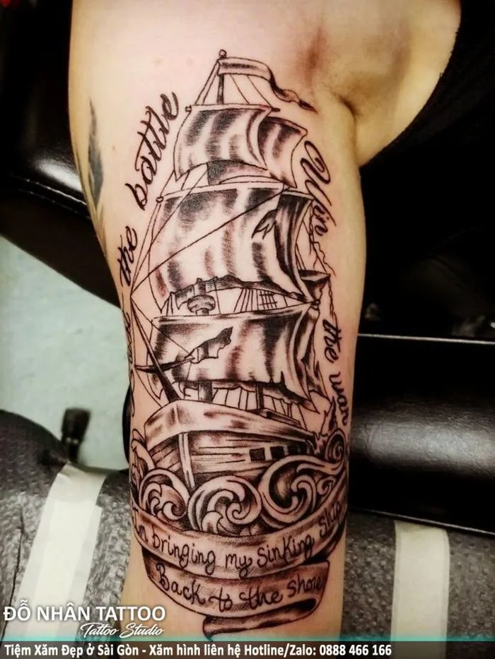 Hình xăm Thuyền Buồm (025) tại ĐỖ NHÂN TATTOO