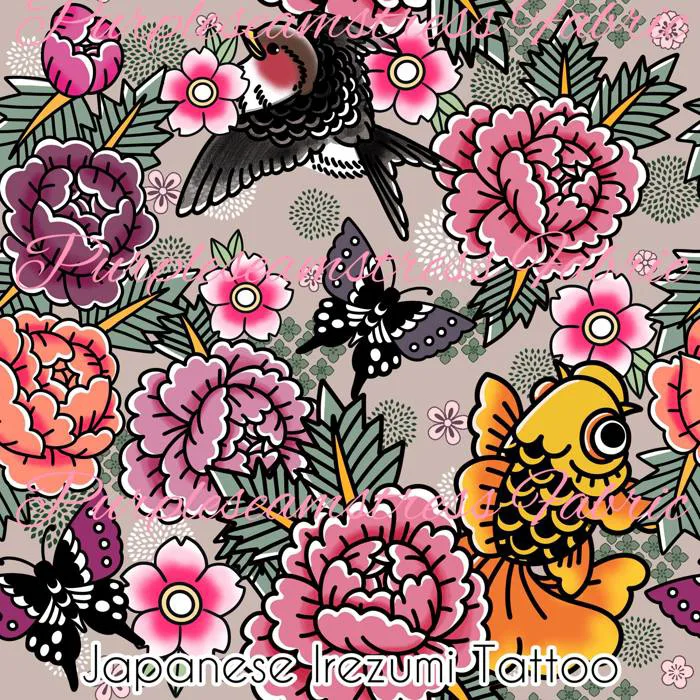 Japanese Irezumi Tattoo – Fabric – Purpleseamstress Fabric