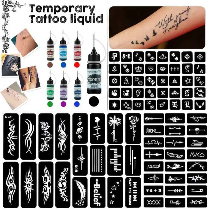 Henna Tattoo Liquid Bộ dụng cụ xăm Henna tùy chỉnh lâu dài 10 ml / Màu  chiết xuất từ ​​thực vật tự nhiên nguyên chất | Shopee Việt Nam