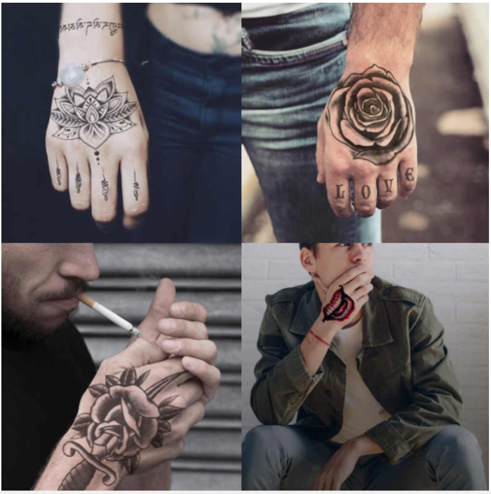 Hình dán hoa hồng chất lừ qs08 - miếng dán hình xăm tatoo đẹp dành cho nam  nữ kích thước 8x11cm (size bàn tay) Hình Dán Chất Liệu Photo Sticker Dán  Hình