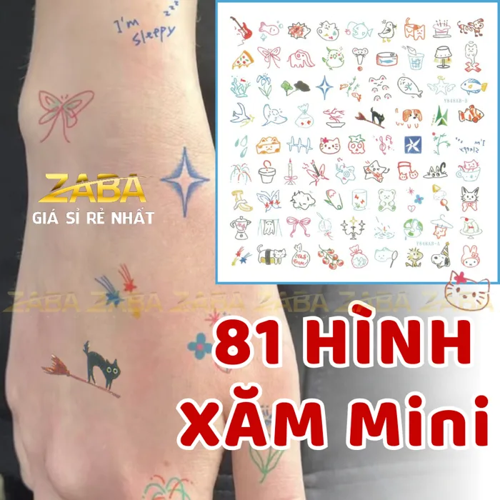 81 Hình Xăm Dán Mini Cute, Tattoo Hình Mèo, Thỏ, Nơ Bướm Dễ Thương, Xăm Dán  Cá Tính Cho Tay