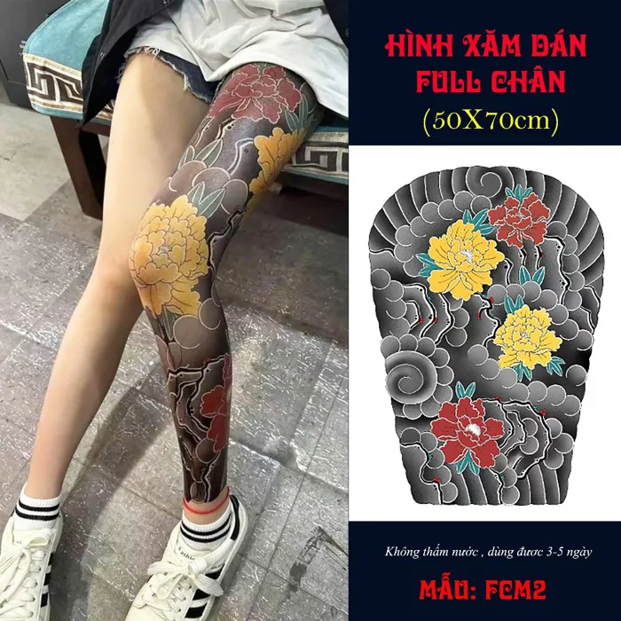 Hình Xăm Dán Full Chân Nhật Cổ 50x70cm – Tattoo Dán Có Màu – Giữ Màu 3-5  Ngày – Phong Cách Cá Tính | Shopee Việt Nam