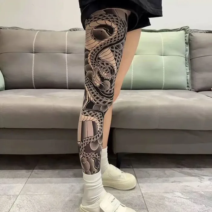Tất Xăm tattoo Full Chân Nhật Cổ Mỏng Mềm Co Dãn Ôm Chân Họa Tiết 360 Độ (1  chiếc) | Shopee Việt Nam