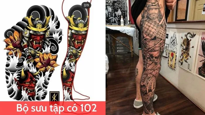 Mẫu hình xăm nhật cổ full kín chân hot nhất năm nay