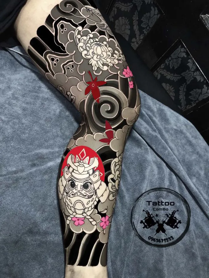 Tattoo nhật cổ full chân