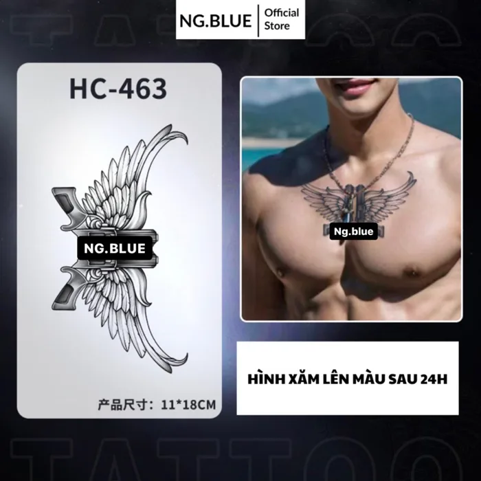 Hình xăm dán đẹp ngầu bắp tay chân ngực tattoo cho nam đẹp 10-15 ngày tạm  thời lâu trôi chống thấm nước | Shopee Việt Nam