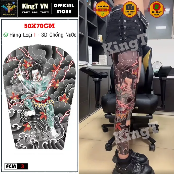 Hình xăm màu nhật cổ mặt quỷ bắp tay bắp chân độ bền 3-5 ngày hàng chính  hãng KingT | Shopee Việt Nam