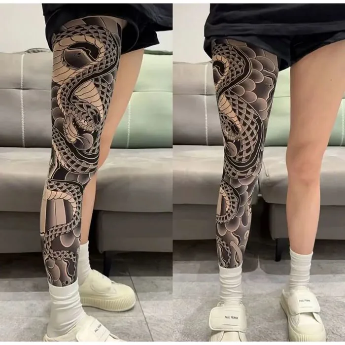 Tất Xăm Full Chân Nhật Cổ Mẫu Hình Hắc Xà | Shopee Việt Nam