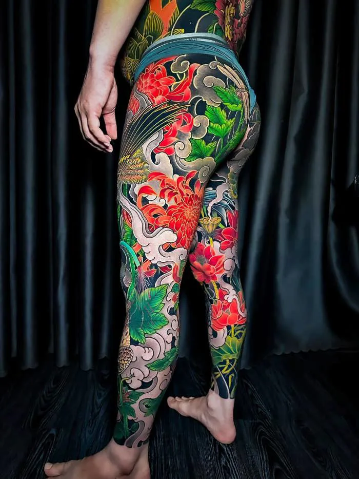 Những mẫu hình xăm Nhật cổ full chân đẹp nhất