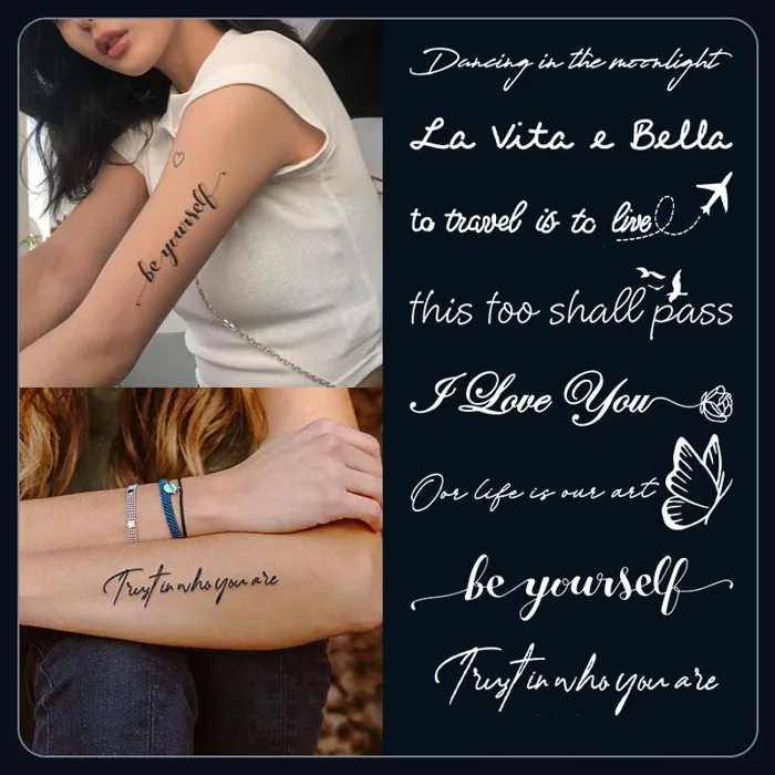 SET 8 Hình Xăm Chữ Tiếng Anh Ý Nghĩa Funtattoo Q206 Kéo Dài 15 Ngày Chống  Nước Chống Cọ Xát