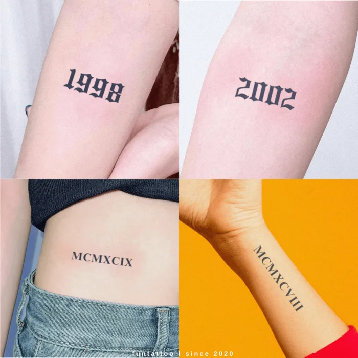 Hình Xăm Tạm Thời Năm Sinh Funtattoo Chống Nước Chống Cọ Xát Kéo Dài 7-15  Ngày Bền Đẹp Nhanh Lên Màu