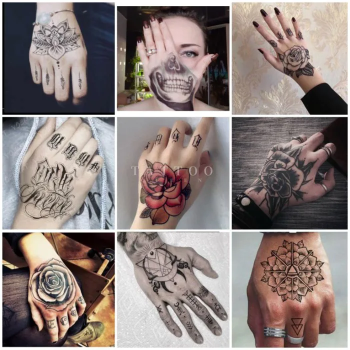 [Đọc kỹ mô tả] Combo 2 tấm hình dán tạm thời size bàn tay - hand tattoo độc  đáo, ấn tượng dành cho nam nữ - boss tatoo