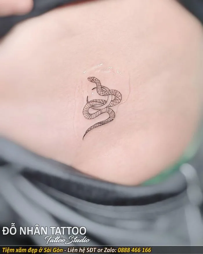 Hình xăm rắn ở eo (2)