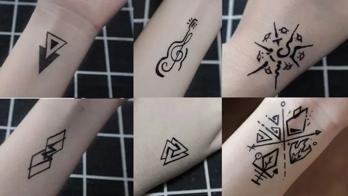 How to make a mini tattoo at home with pen- Tự vẽ hình xăm bằng bút bi đơn  giản mà đẹp
